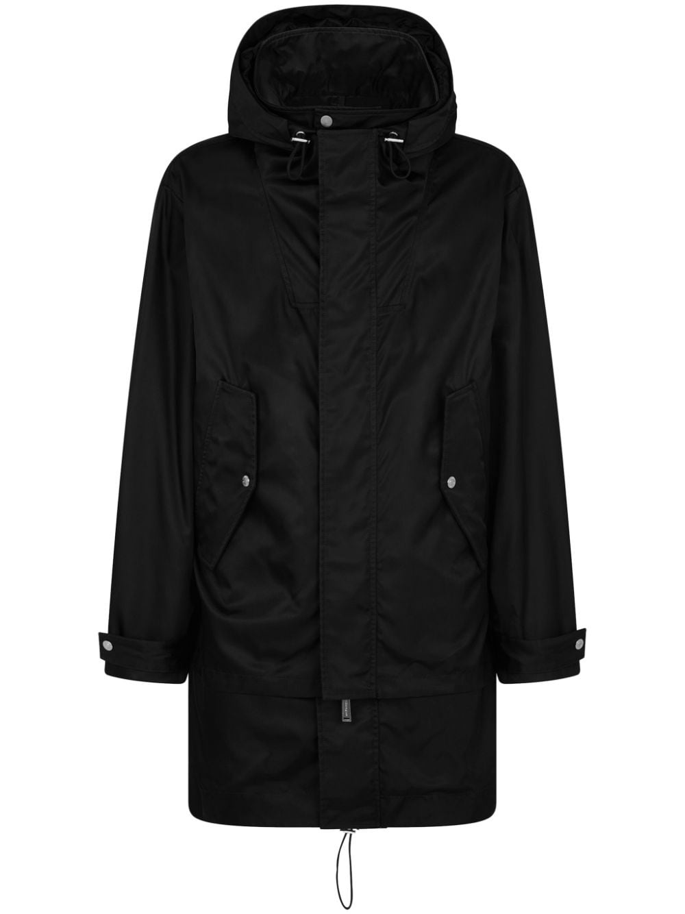 logo-print hooded coat - 1