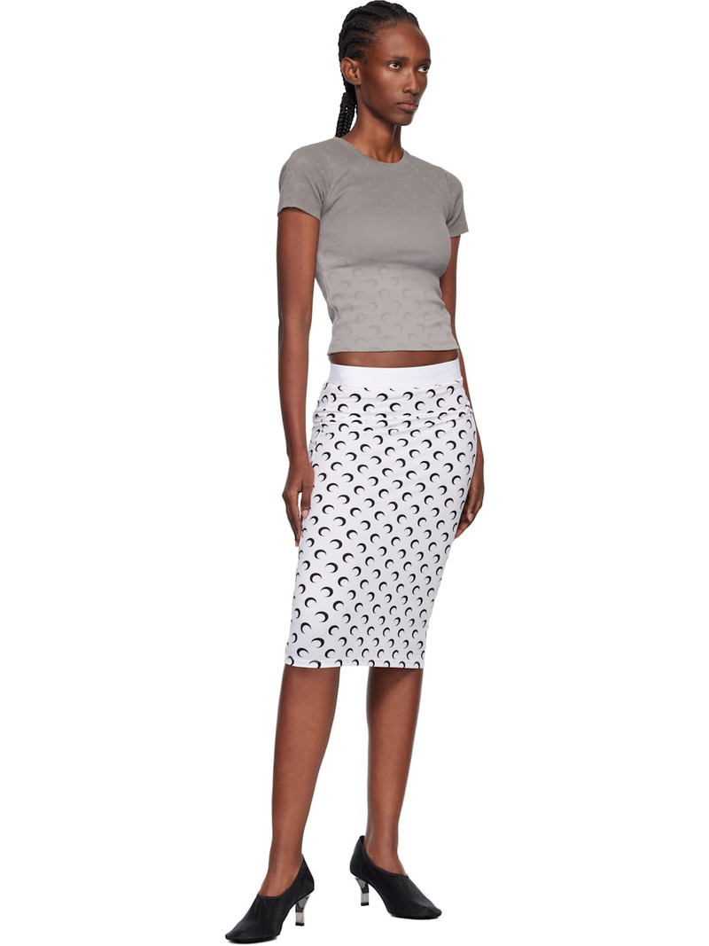 Marine Serre Gray Faded Moon Jersey Baby Fit T-shirt outlook