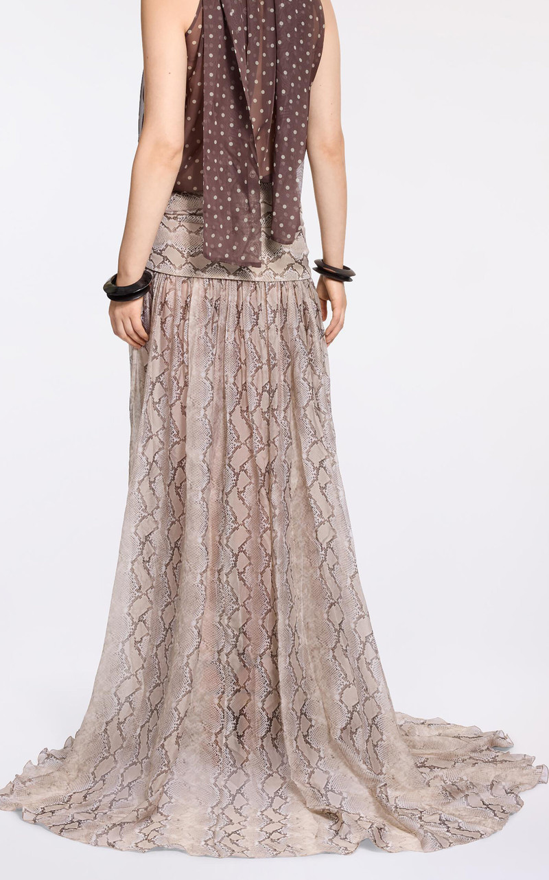 Printed Chiffon Long Skirt animal 3