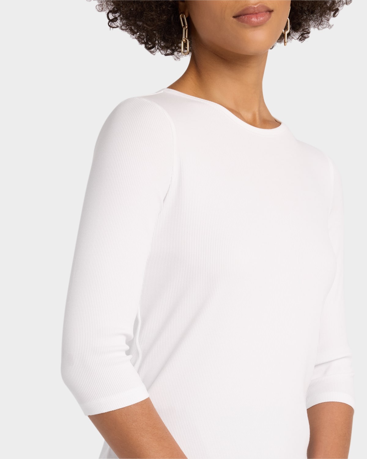 Elbow-Sleeve Crewneck Tee - 5