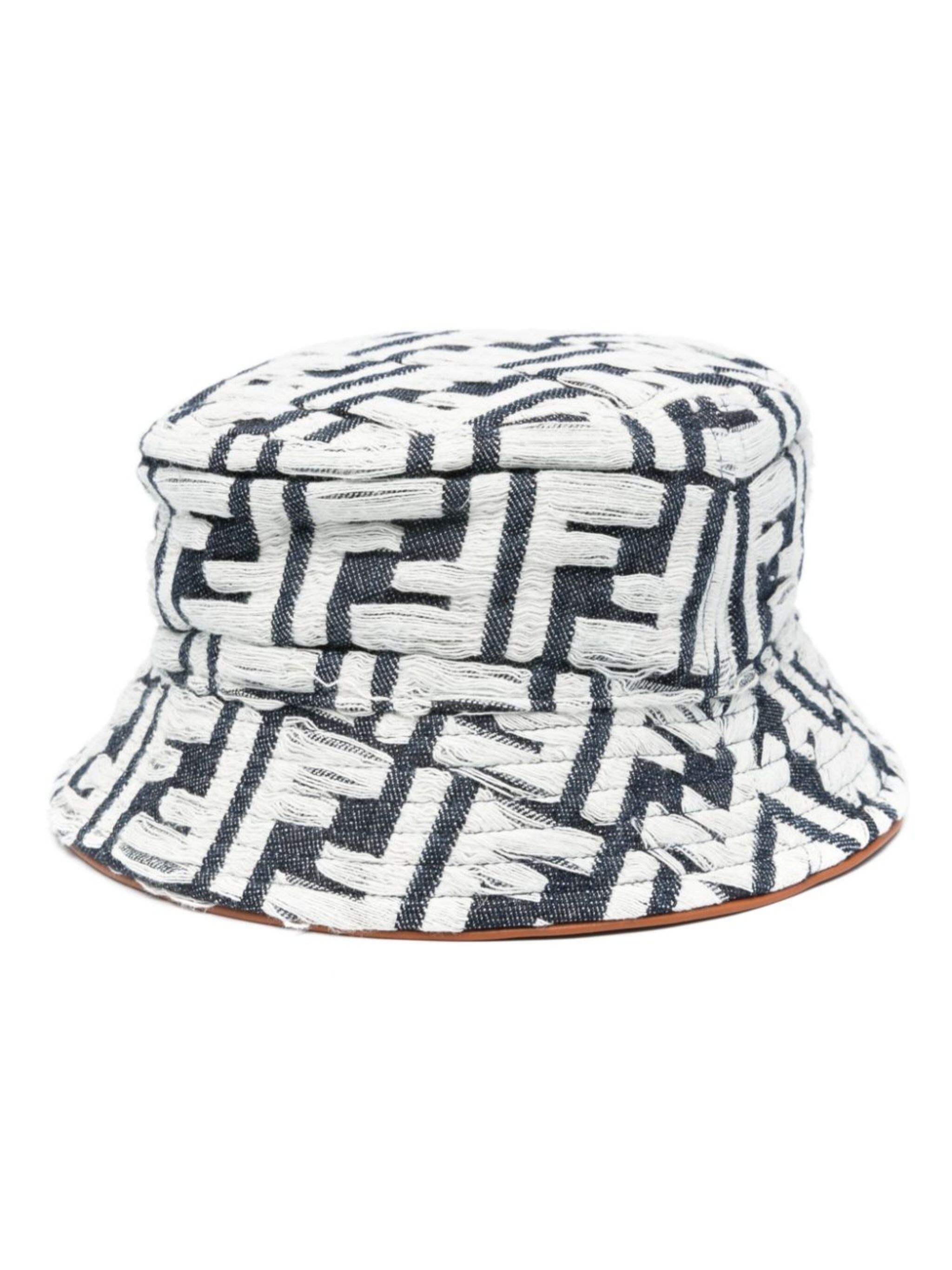 FENDI Zucca-jacquard cotton bucket hat eraldo REVERSIBLE