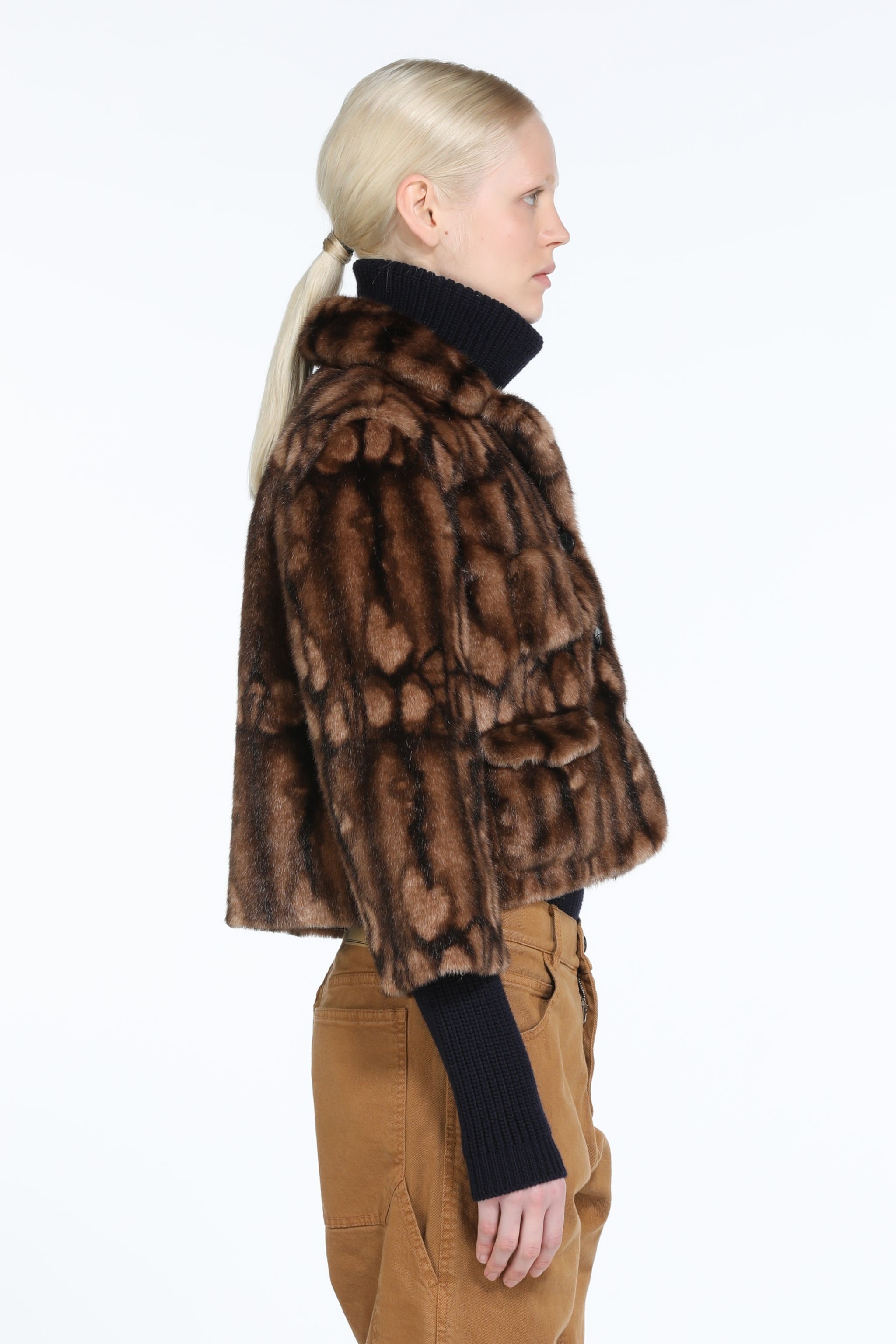 PRINTED SYNTHETIC-FUR COAT - 3