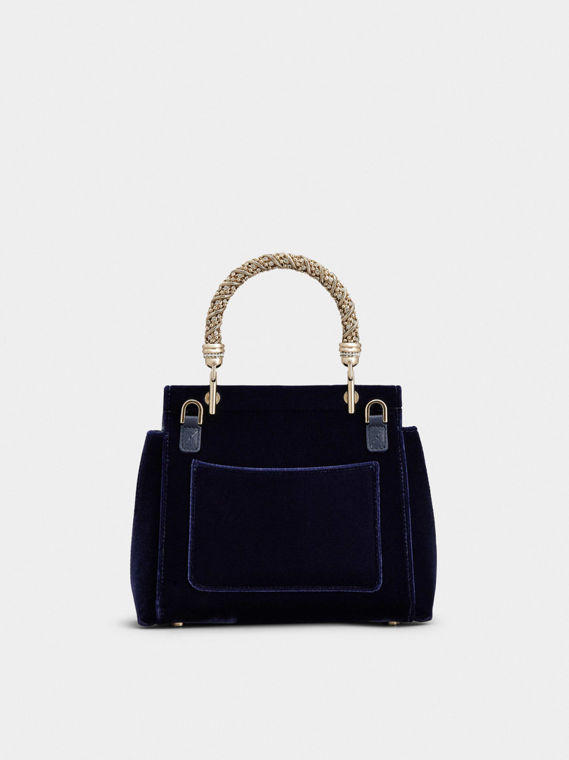 Viv' Cabas Jewel Flower Strass Buckle Mini Bag in Velvet 4