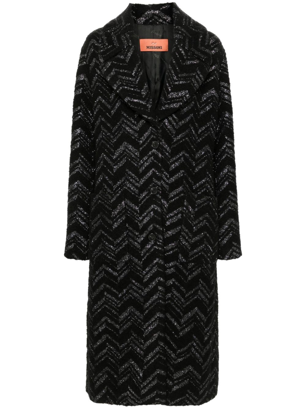 chevron bouclé coat - 1