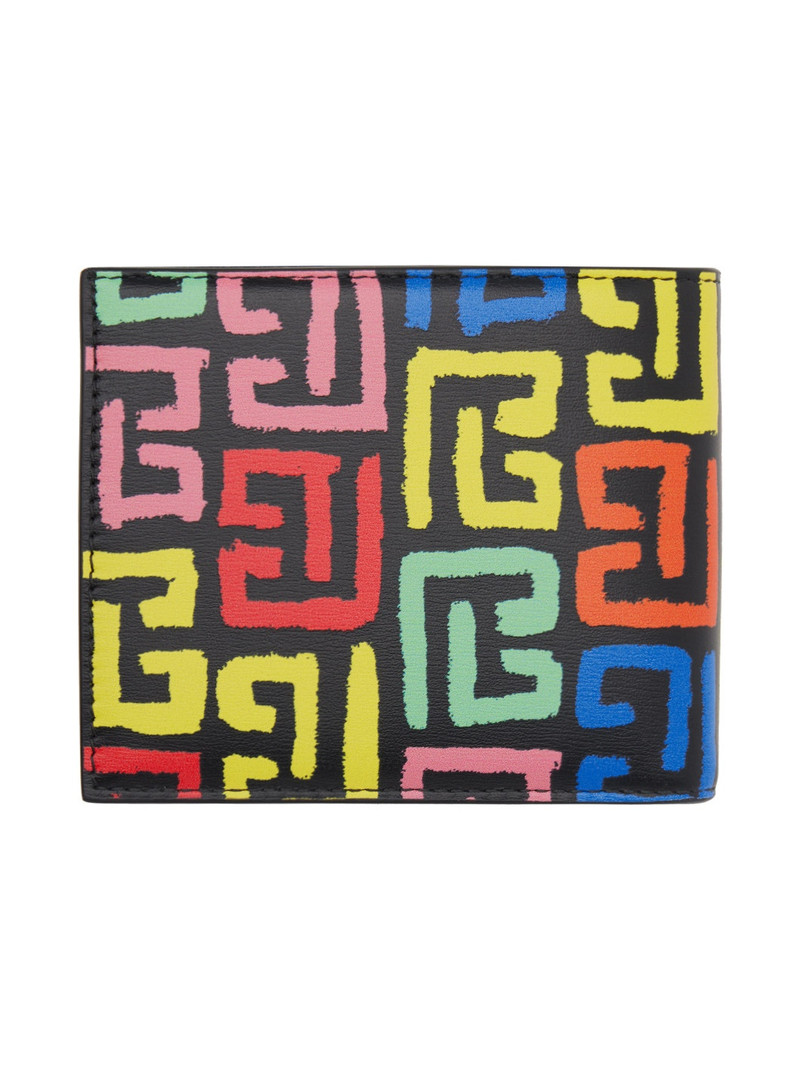 Balmain Black & Multicolor PB Labyrinth Billfold Wallet outlook