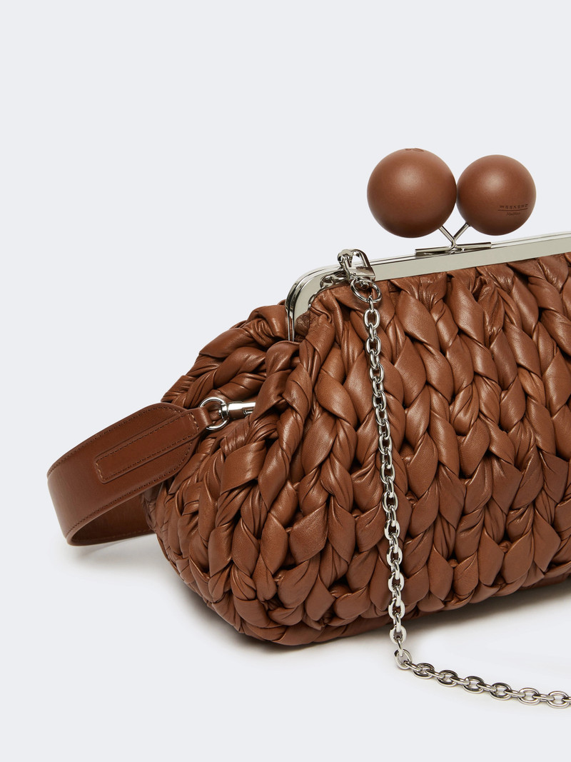 LIBERO Medium nappa leather tricot Pasticcino Bag - TOBACCO 3