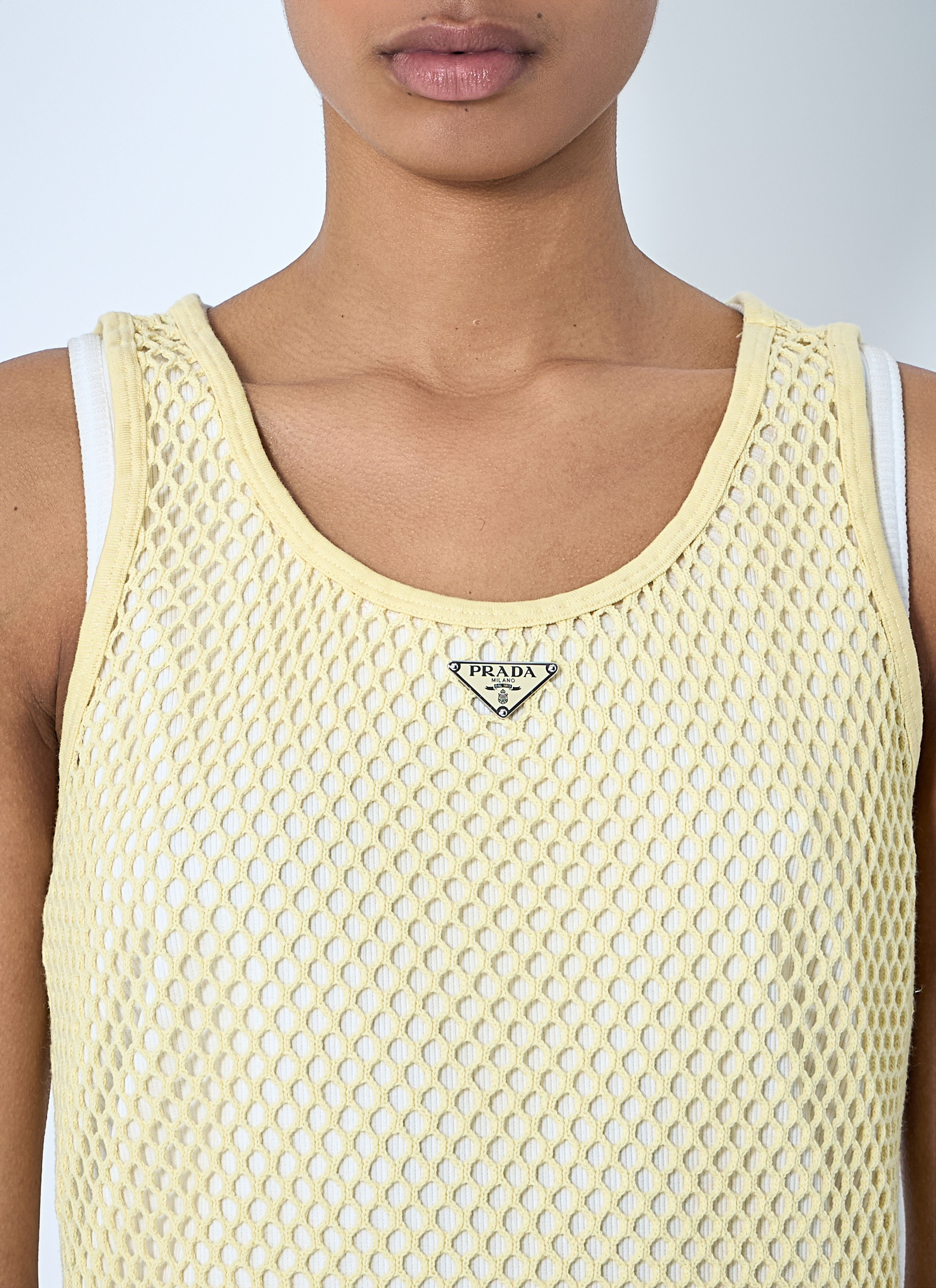 Logo Plaque Open- Knit Tank Top - 5