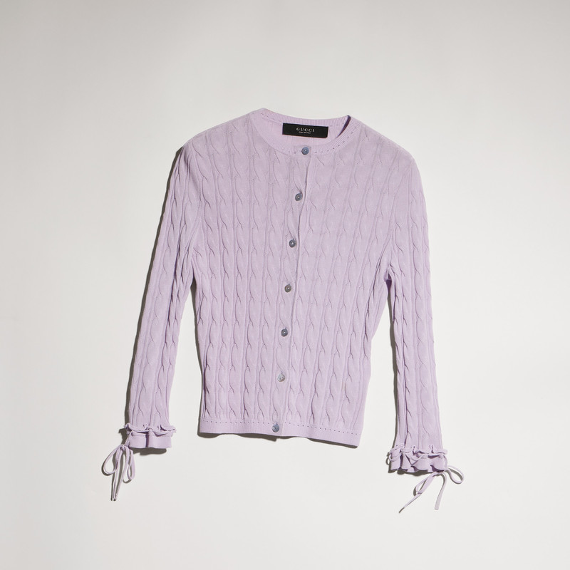 Braided cotton blend cardigan - 1