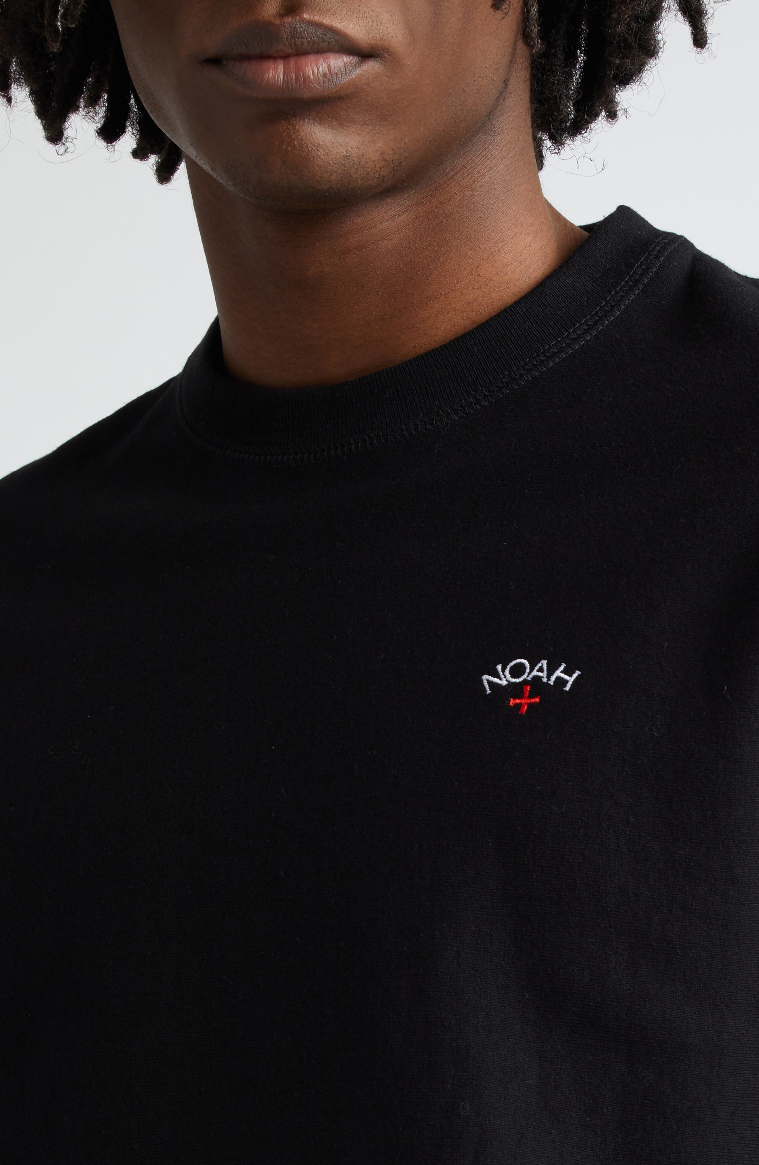 Noah Classic Cotton French Terry Crewneck Sweatshirt in Black at Nordstrom - 4