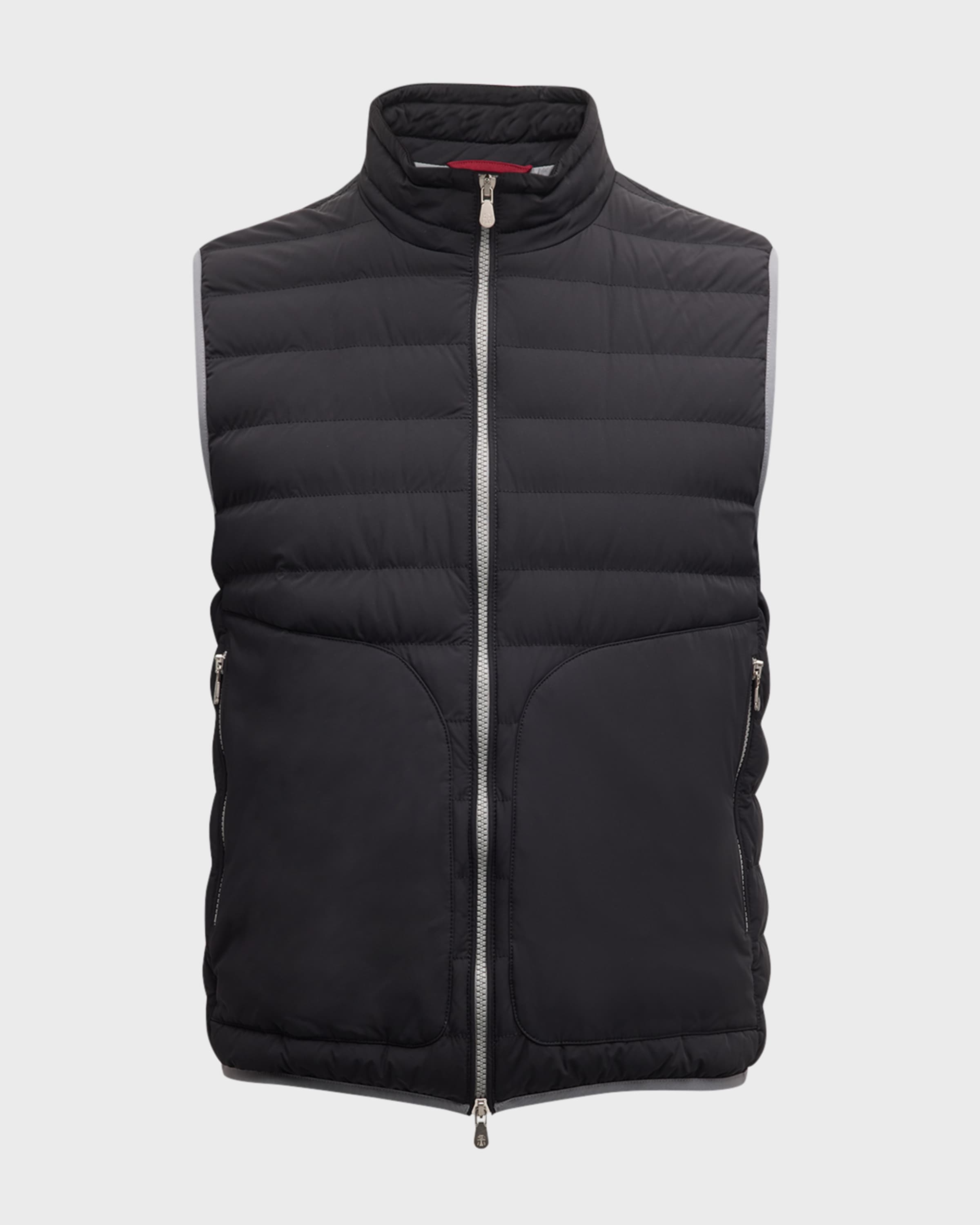 Men's Nylon Quilted Down Full-Zip Vest - 1