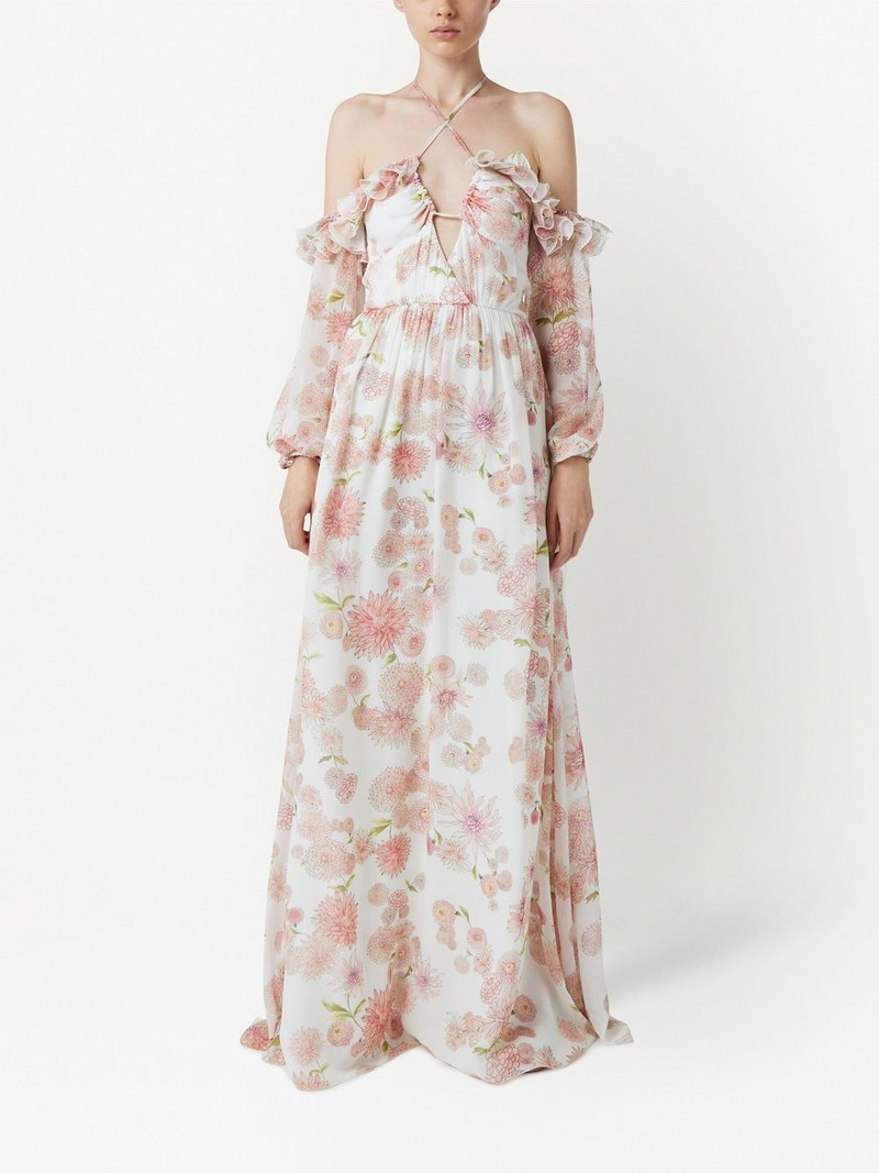 GIAMBATTISTA VALLI floral-print halterneck dress outlook