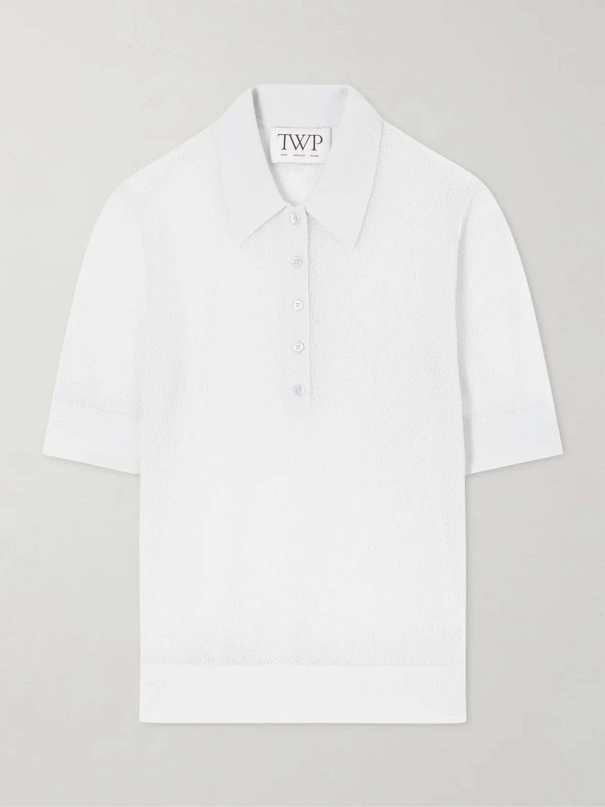 Open-knit Cashmere Polo Shirt - 1