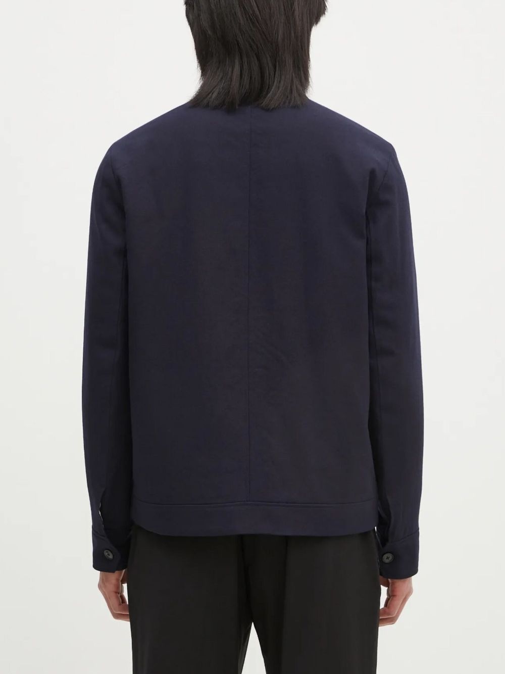 button-fastening wool shirt jacket - 3