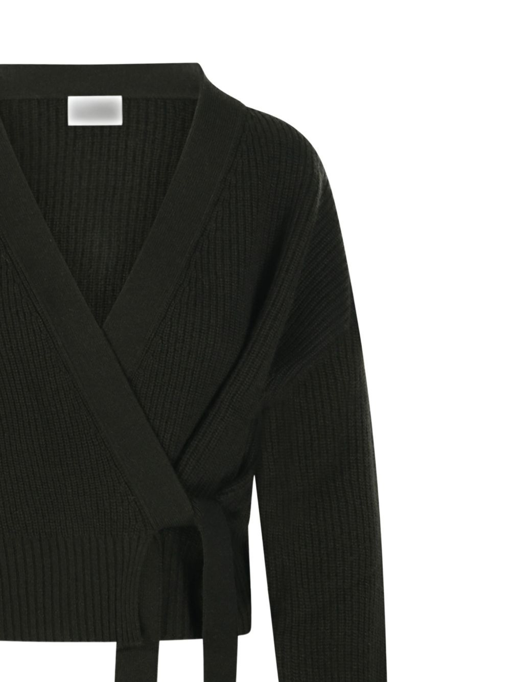 wrap-front ribbed cardigan - 4