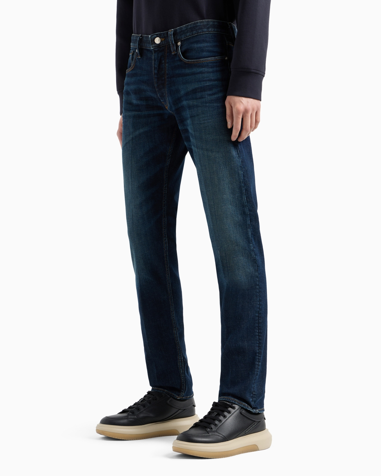 J75 Slim-fit, stone-washed stretch denim jeans with dirty-effect treatment - 2