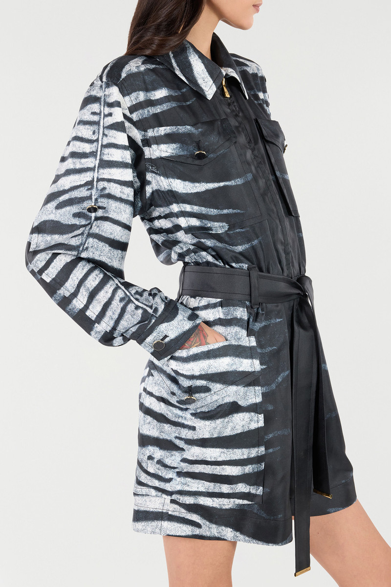 Short Silk Dress With Zebra Print 7