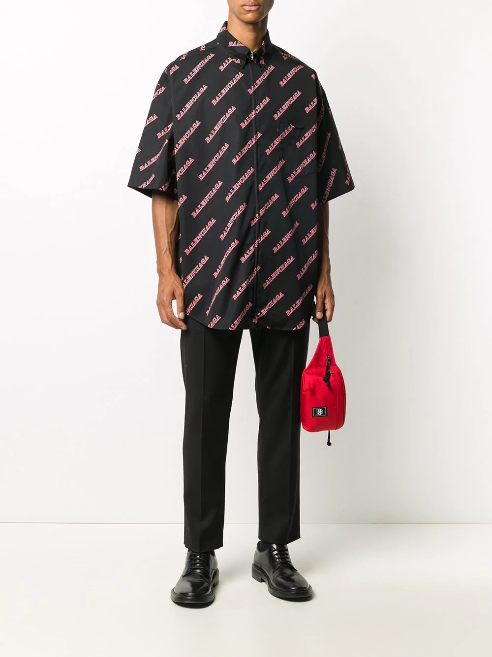 diagonal logo print shirt - 2