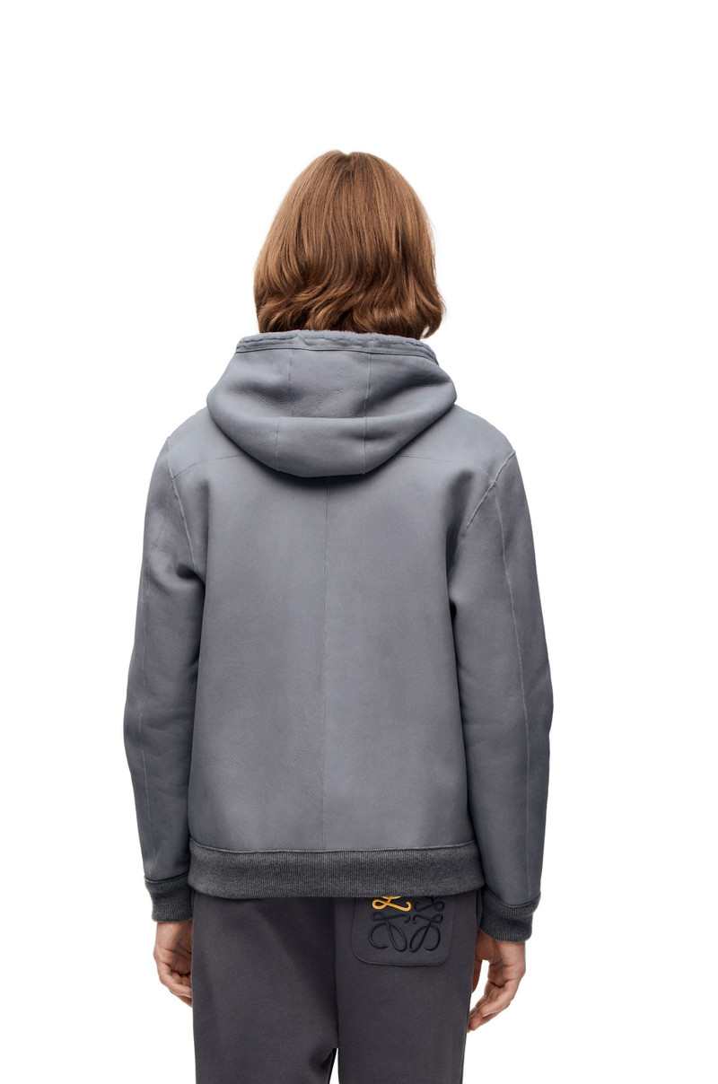 Reversible hoodie in shearling and nappa 4