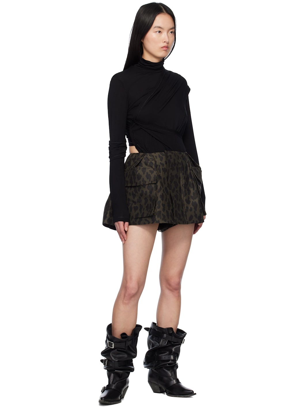 Brown Leopard Print Skort - 4