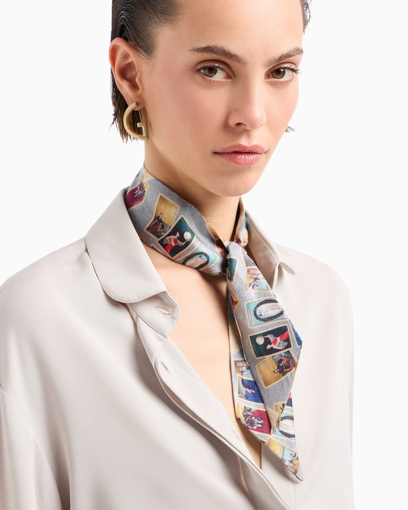 GIORGIO ARMANI Printed silk scarf outlook