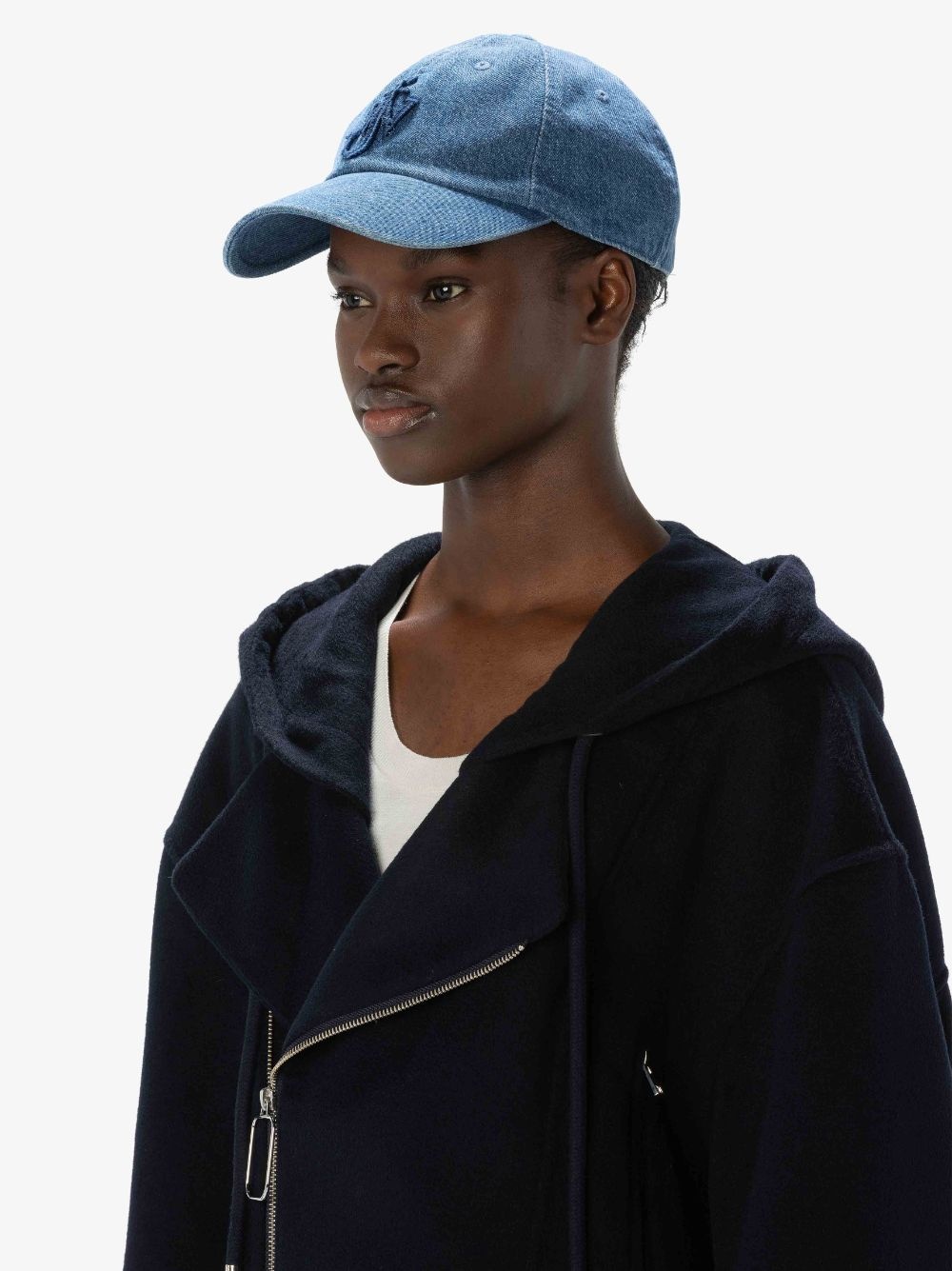 VELVEL PRINTED DENIM BASEBALL CAP WITH ANCHOR LOGO - 4