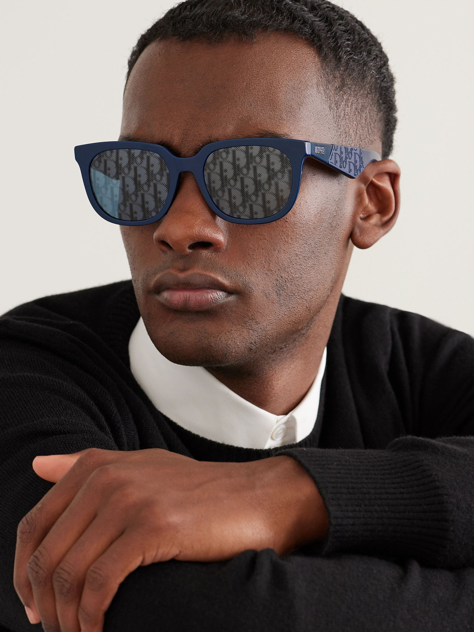 Dior B27 S3F D-Frame Logo-Detailed Acetate Sunglasses Black - 2