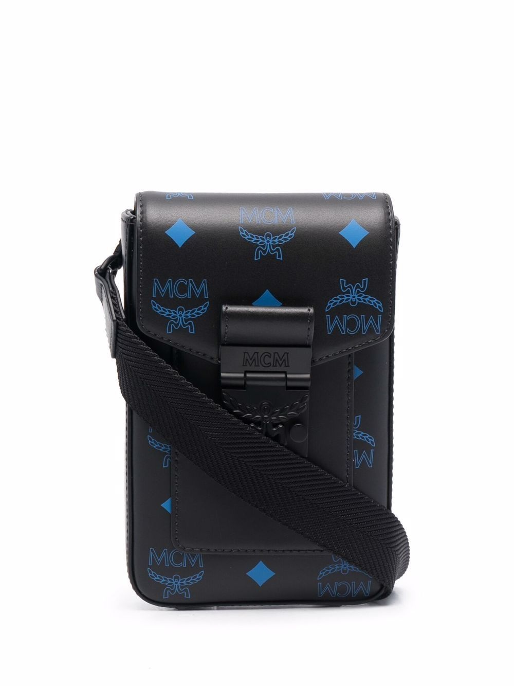 logo-print messenger bag - 1