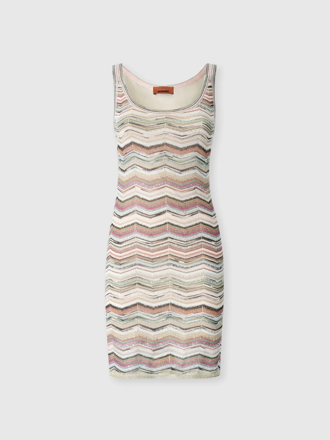Chevron knit mini dress with sequins - 1