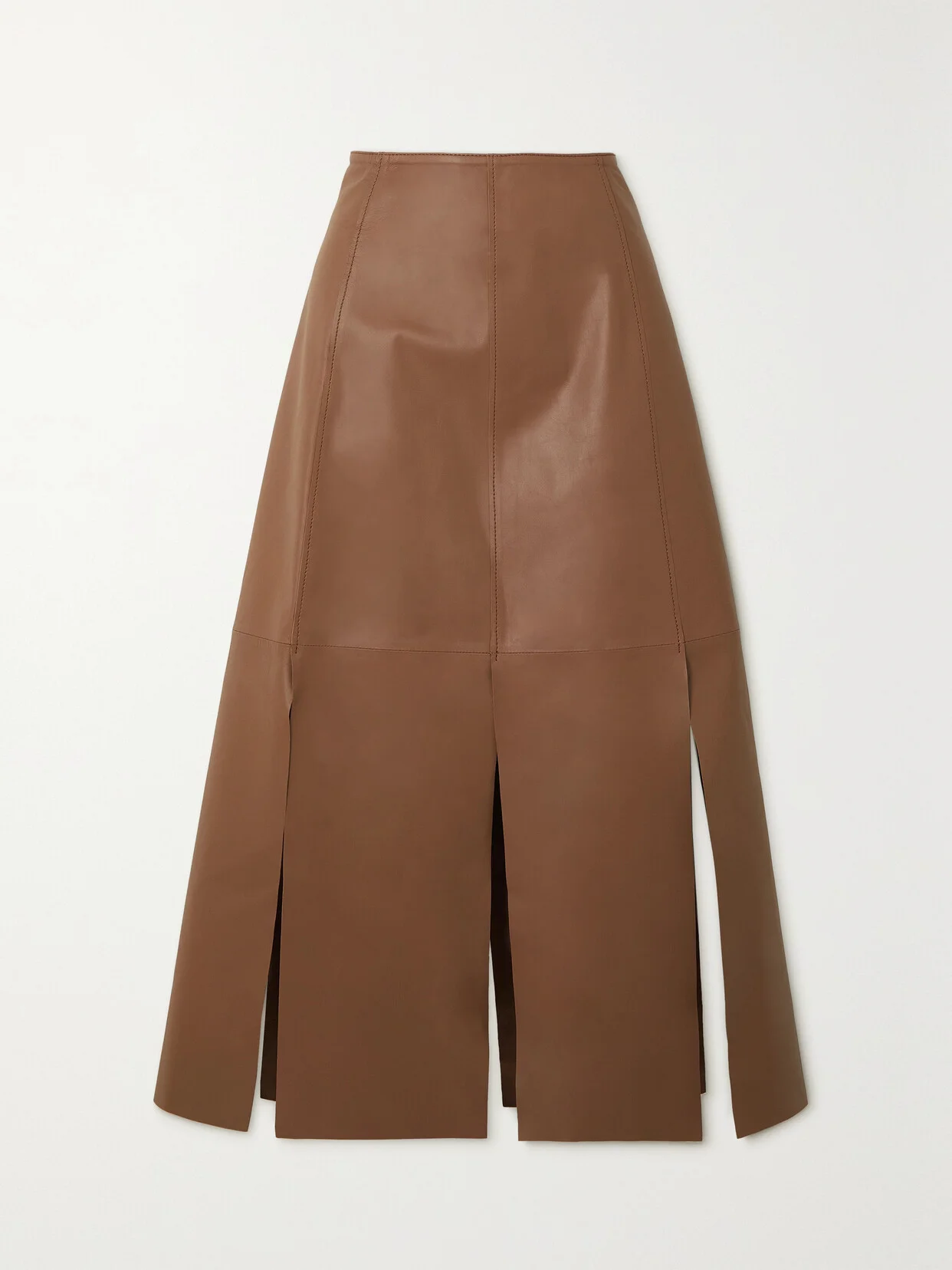 Lunes Paneled Leather Midi Skirt - 1