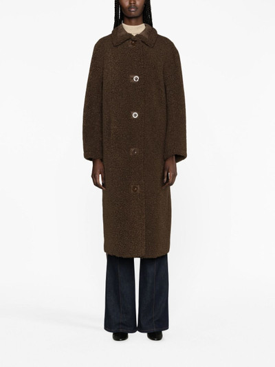 STAND STUDIO straight-point collar faux-shearling coat outlook