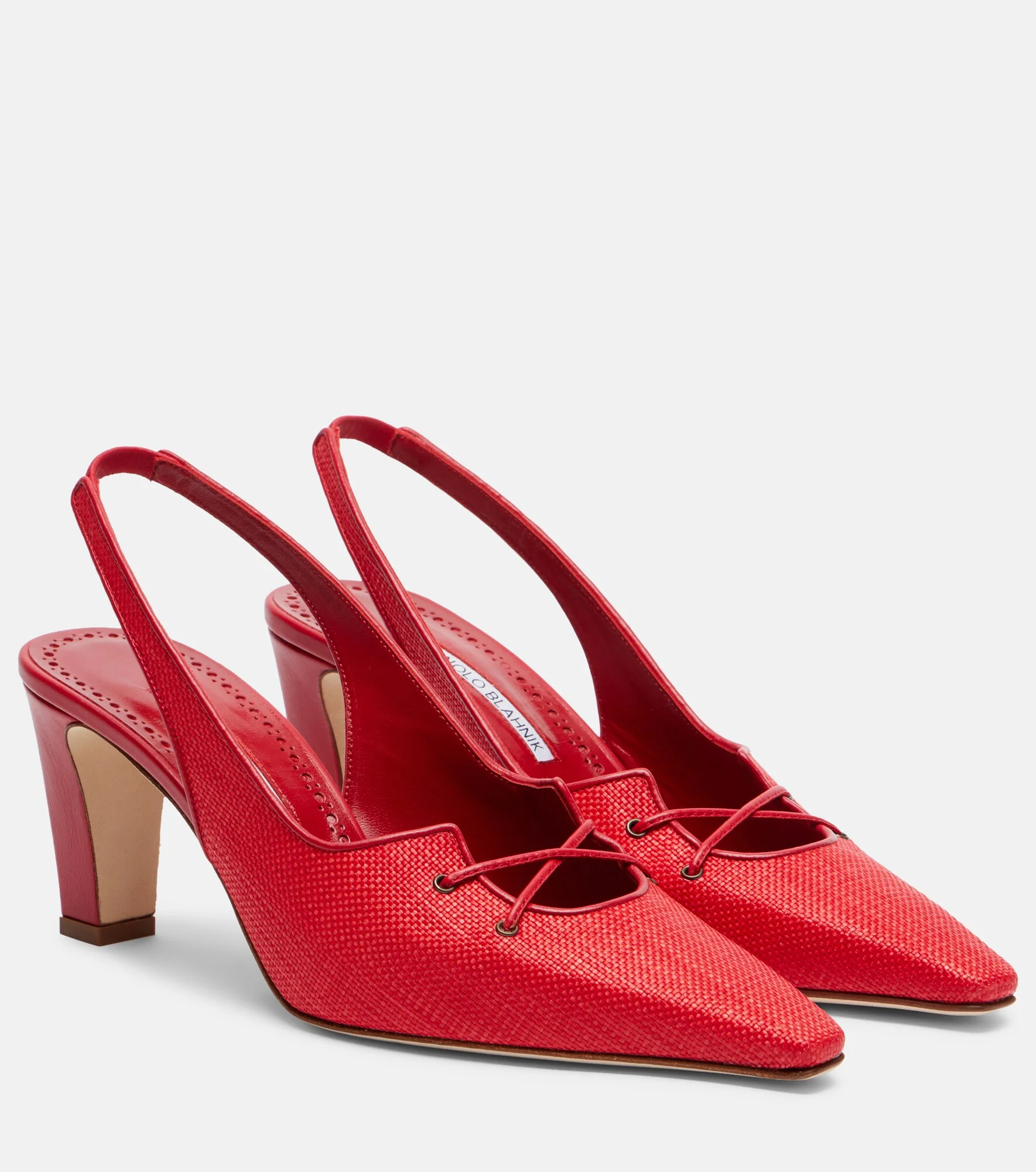 Montbalo raffia slingback pumps - 1