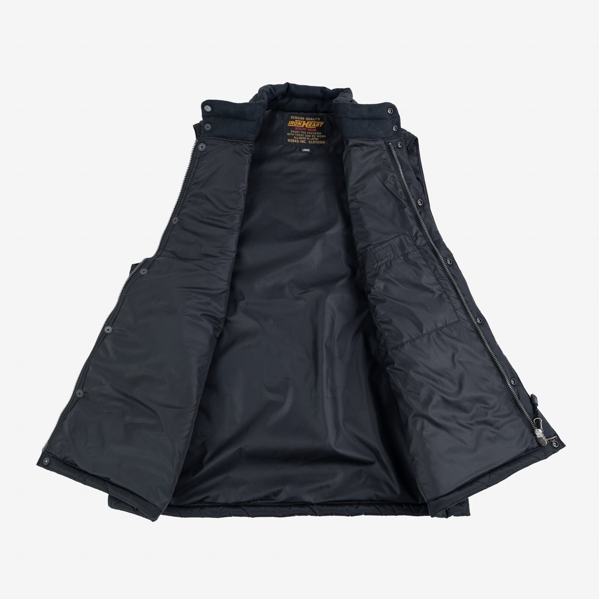 IHV-44-GA Iron Heart x GOOD ART HLYWD Primaloft® Gold Quilted Vest - Black - 6