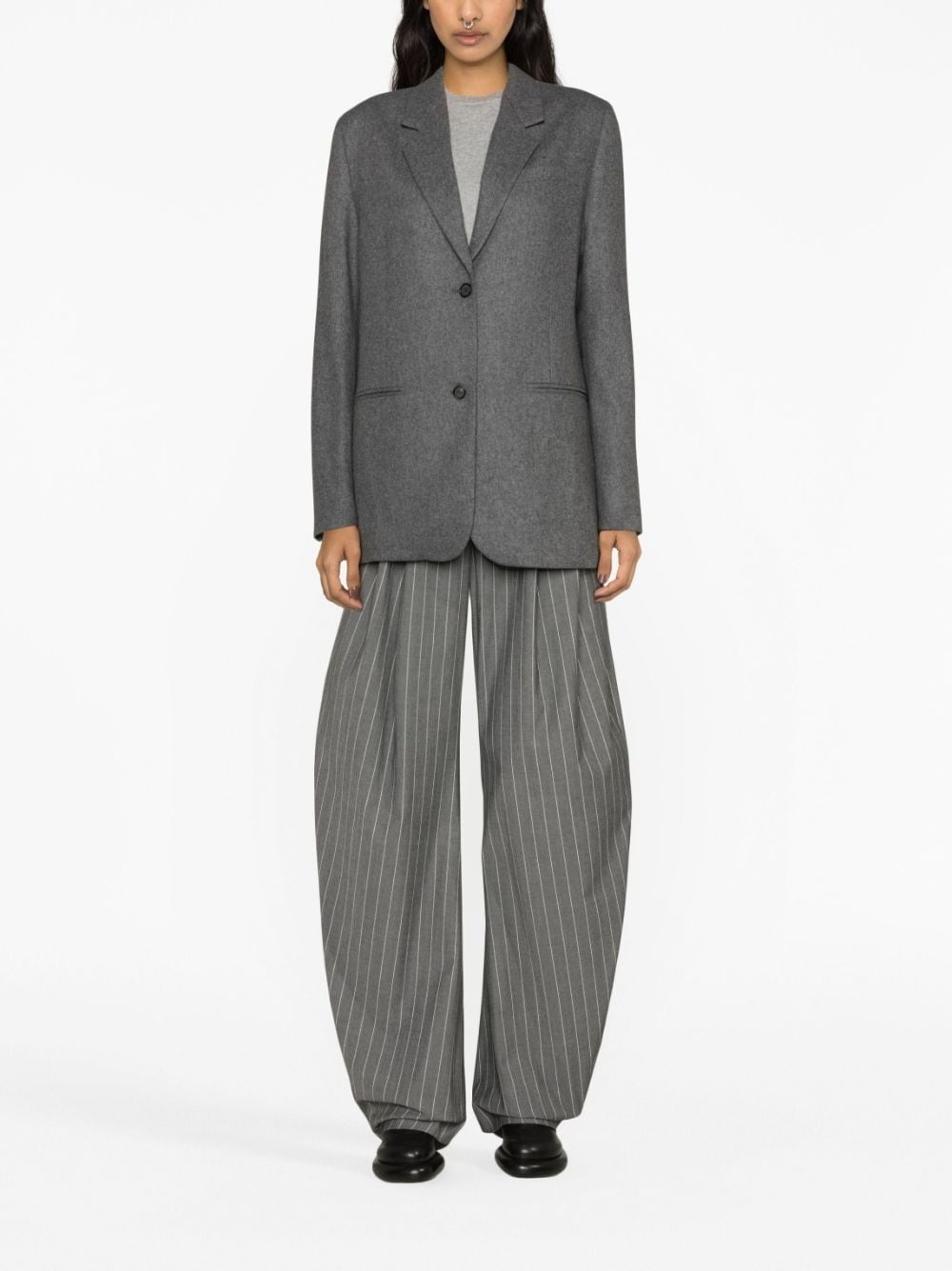 single-breasted flannel blazer - 2