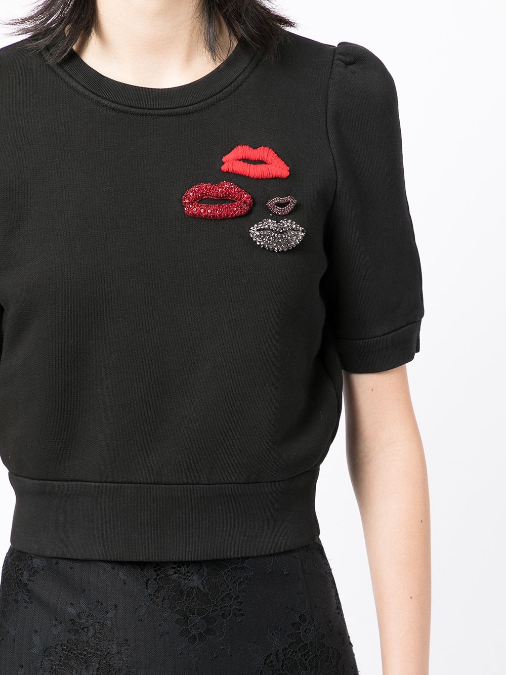 lips-motif short-sleeve sweatshirt - 5