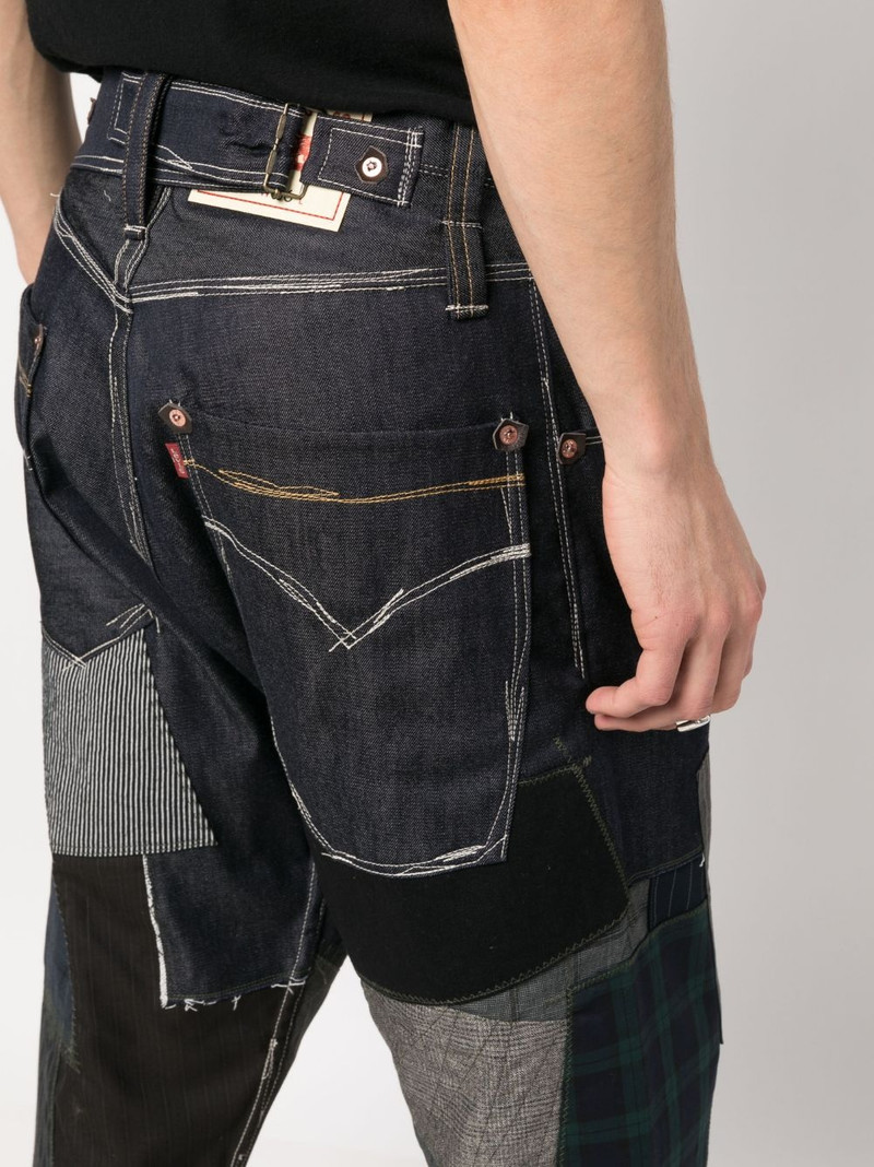 patchwork-design cropped trousers 5