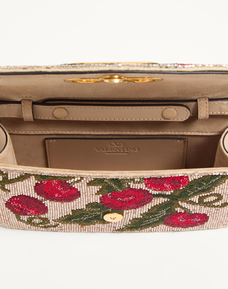 Valentino VALENTINO GARAVANI VAIN EMBROIDERED SHOULDER CLUTCH WITH CHERRYFIC PATTERN outlook
