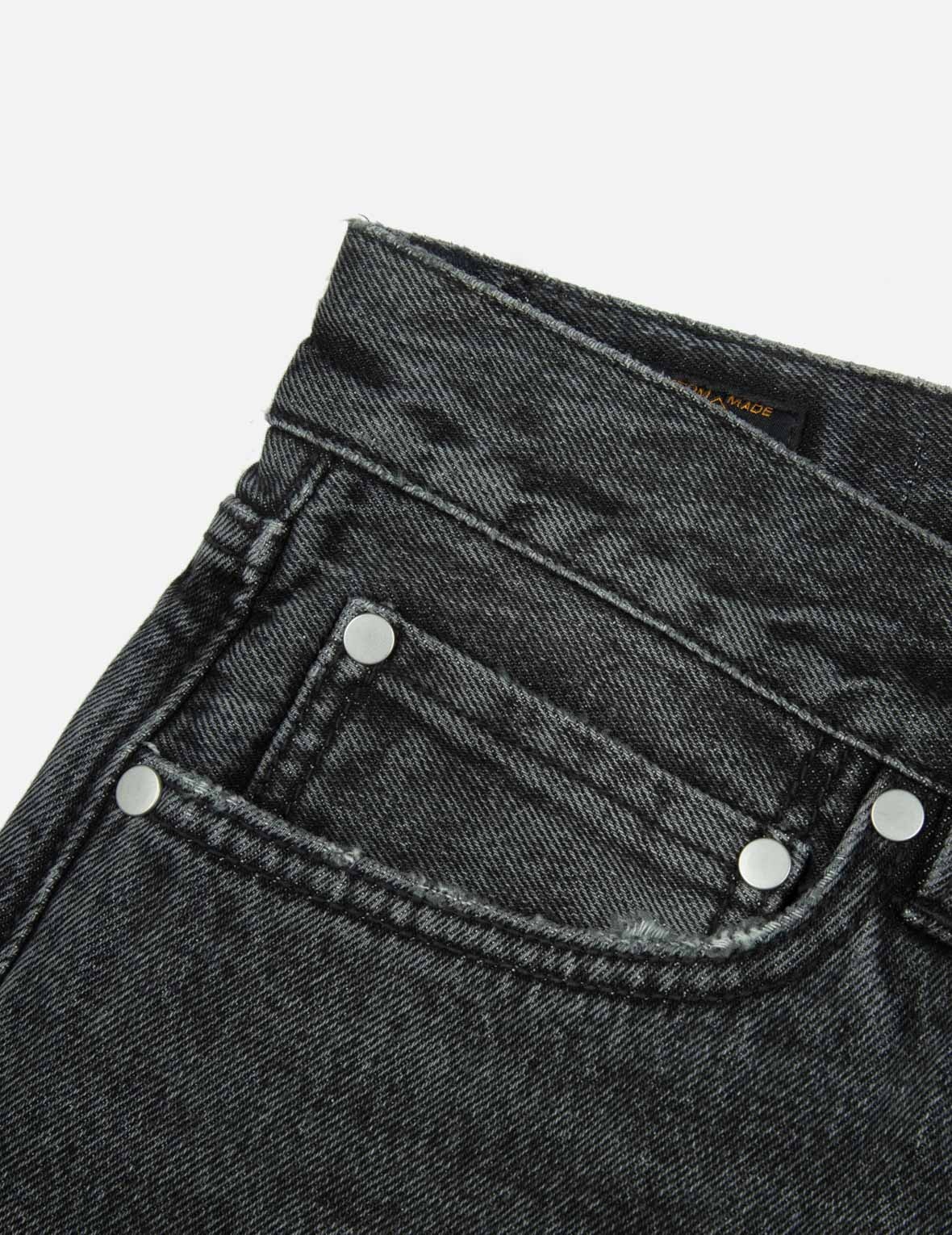 Skull Embroidery Daicock Baggy Jeans - 9