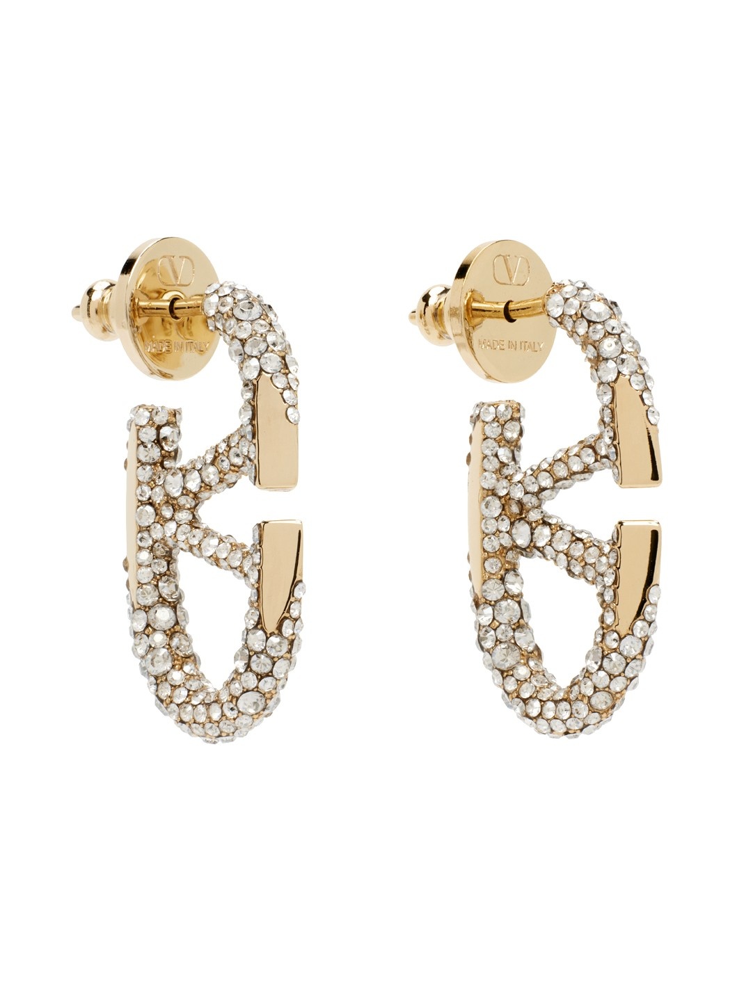 Gold Crystal Logo Earrings - 2