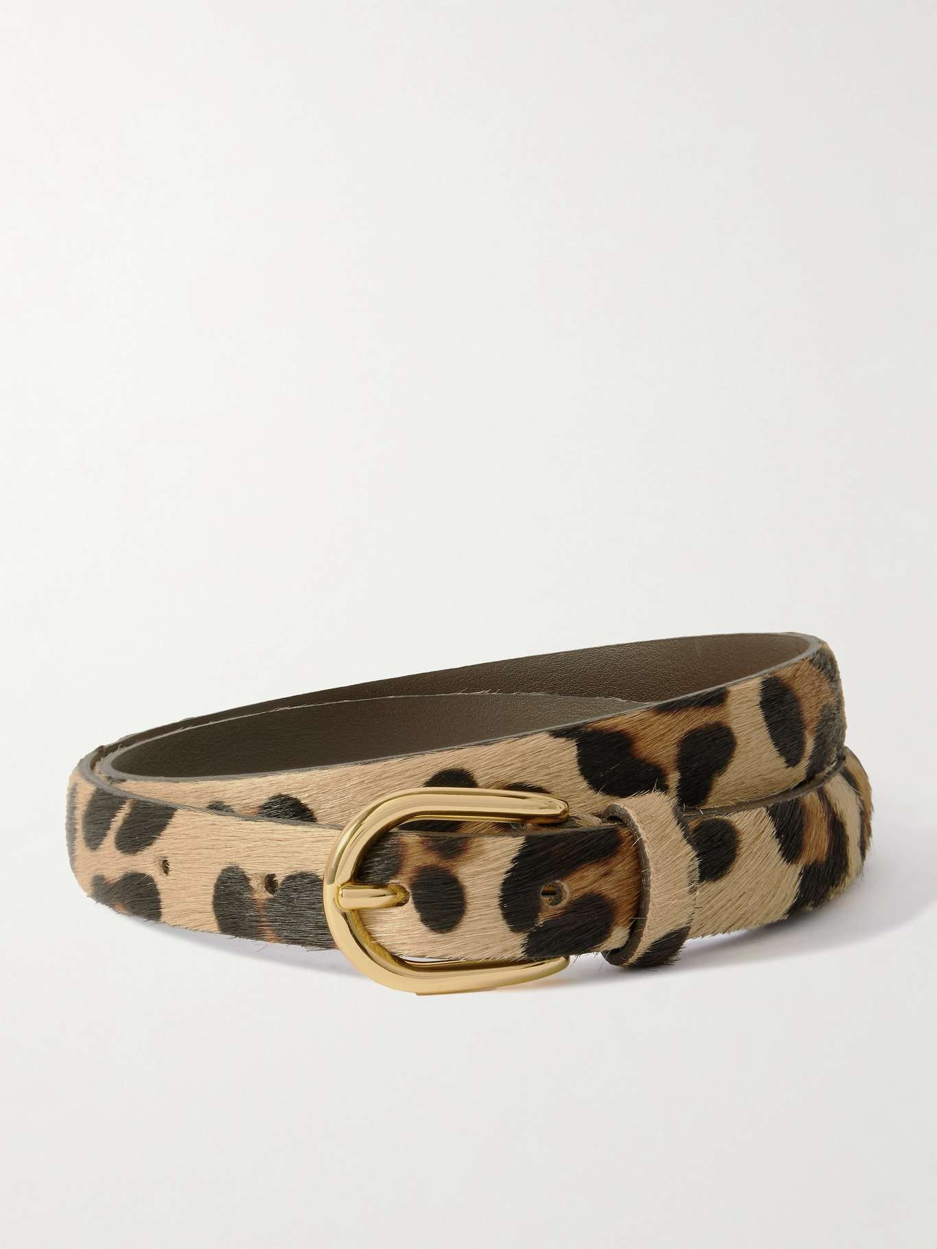 Leopard-print calf hair belt Leopard print - 1
