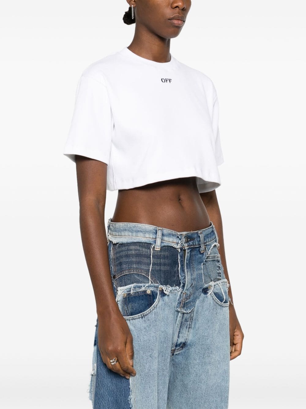 Off-Stamp cropped T-shirt - 3