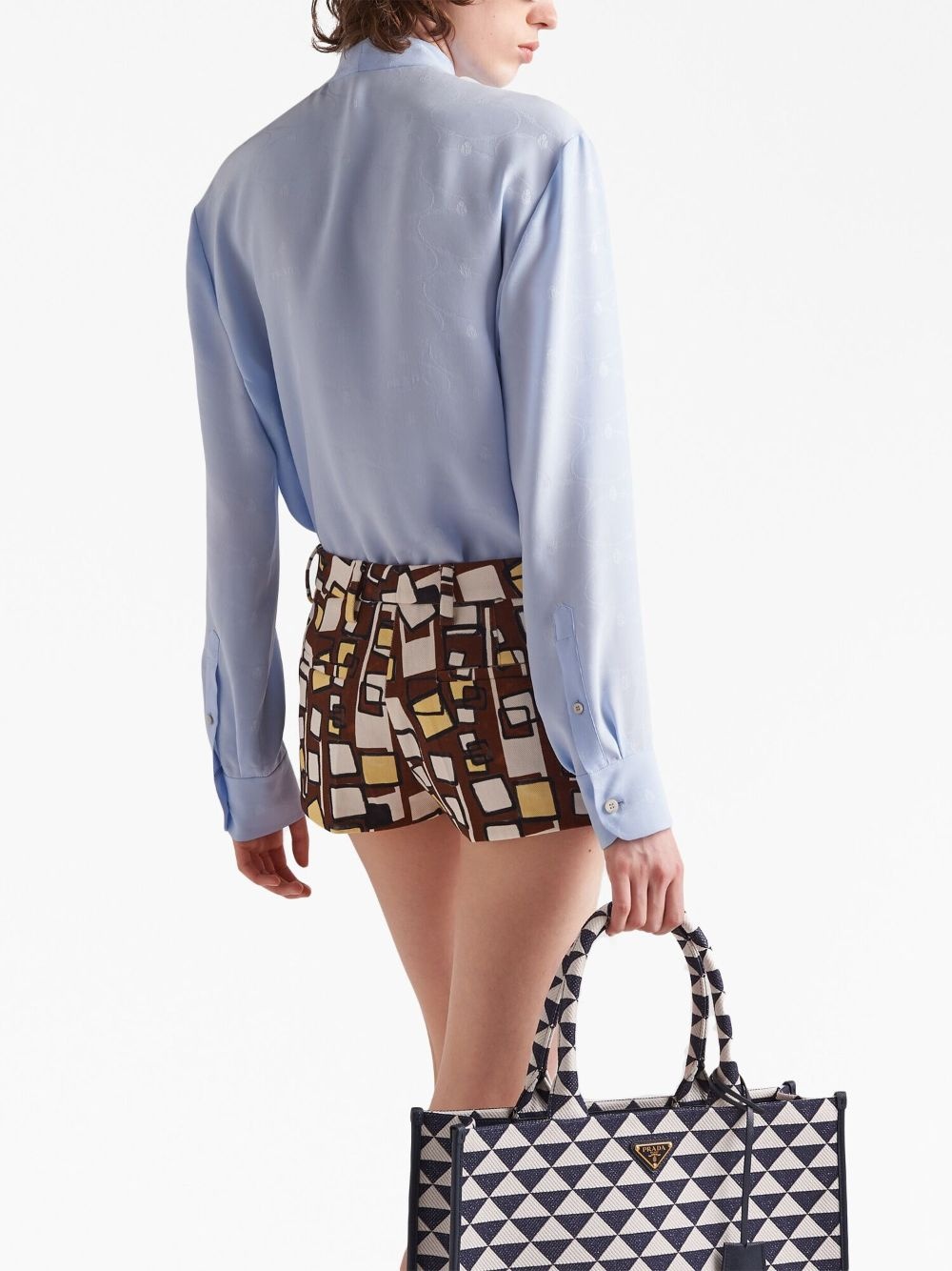jacquard crepe de chine blouse - 4