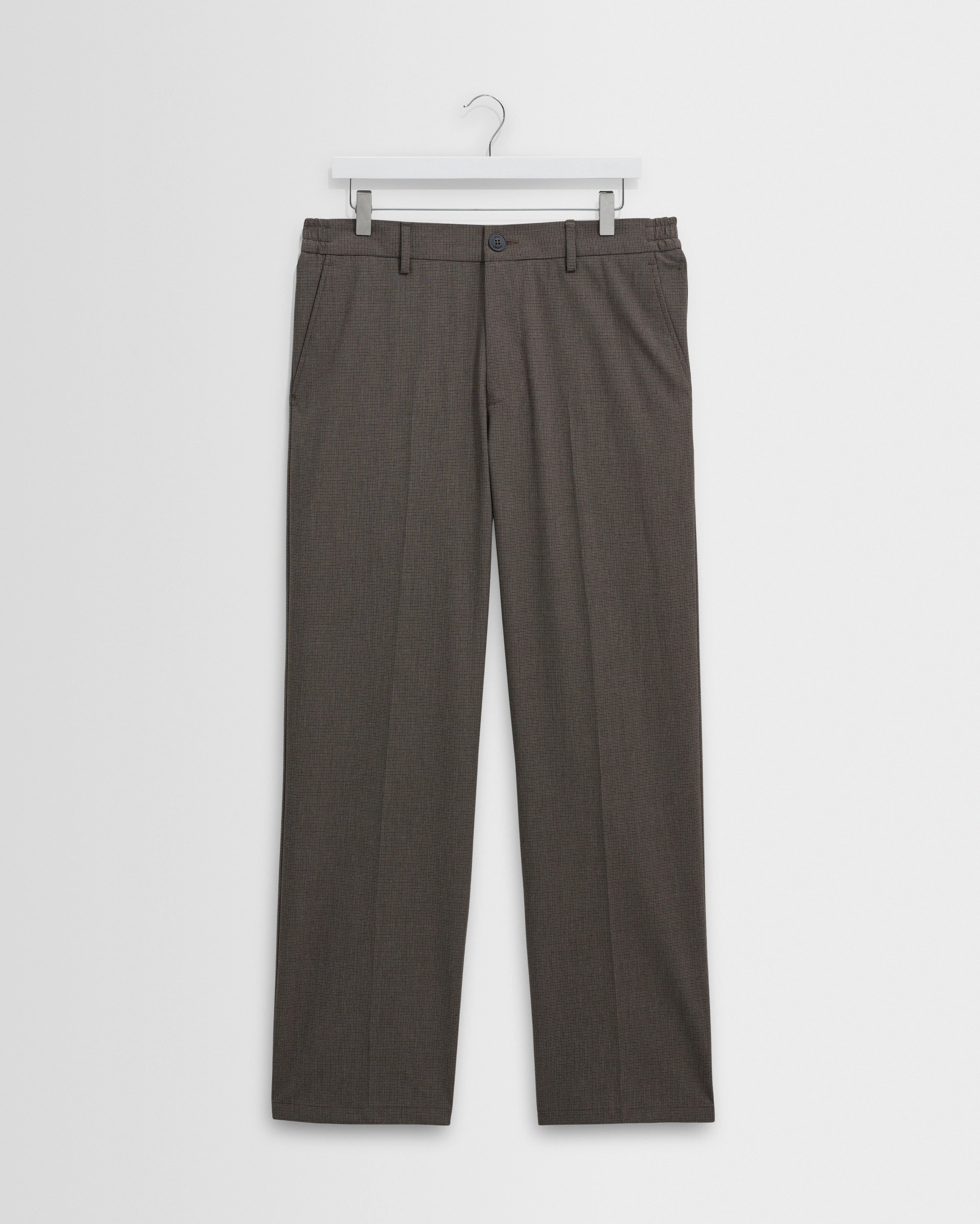 Bayham - Brown Micro Puppytooth Trousers - 1