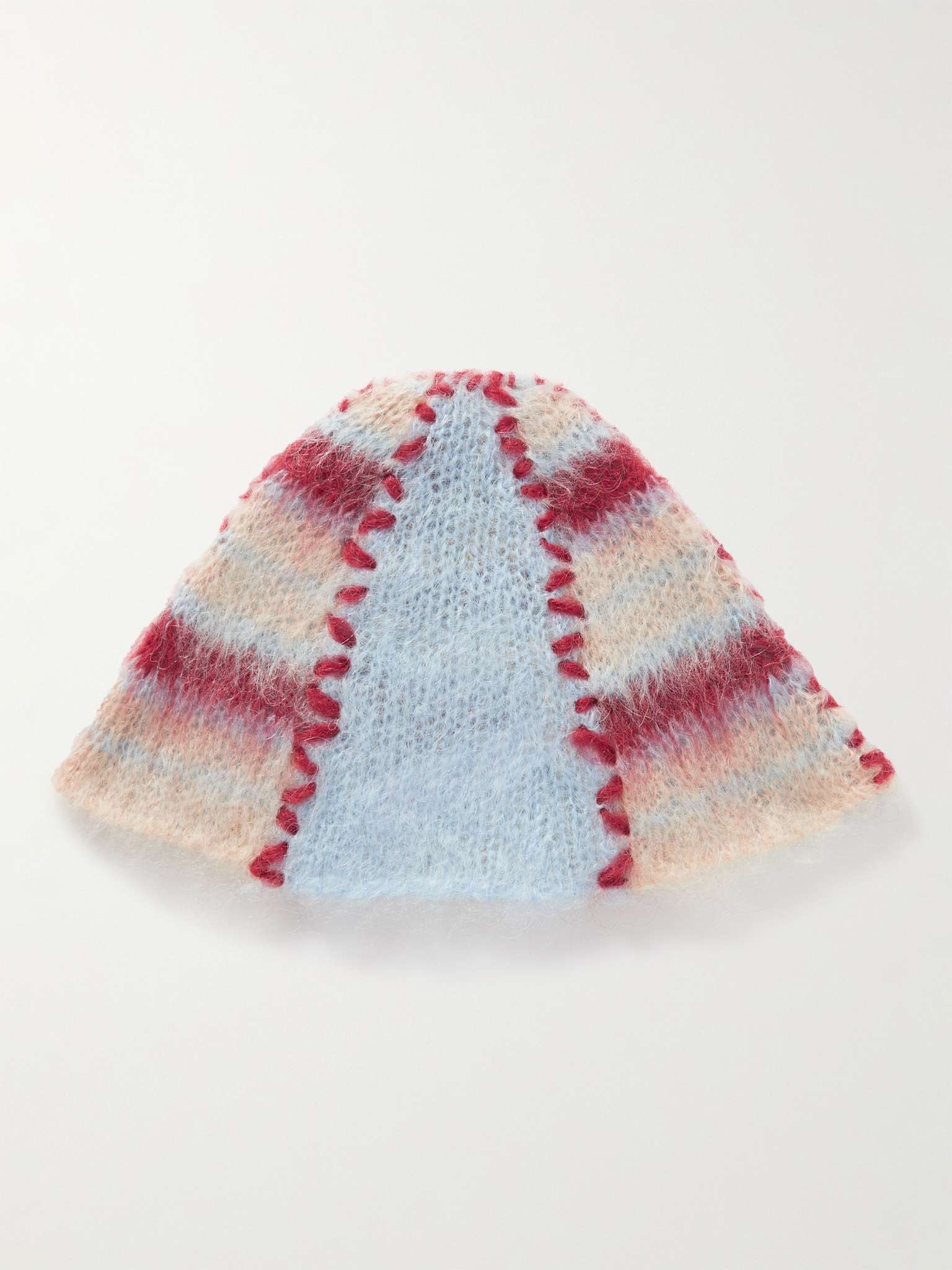 Brushed Striped Mohair-Blend Bucket Hat - 1