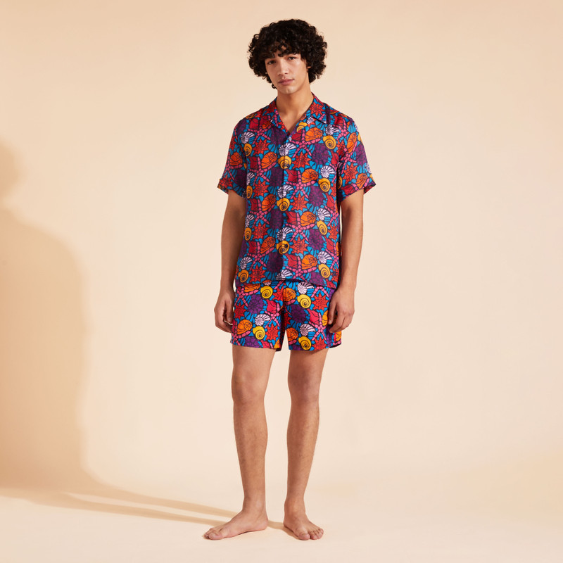 Men Bowling Linen Shirt Noumea Sea Shells 1