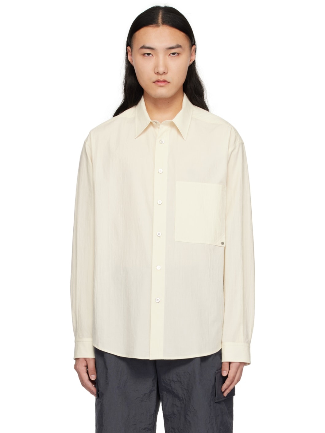 Off-White Crinkled Shirt - 1