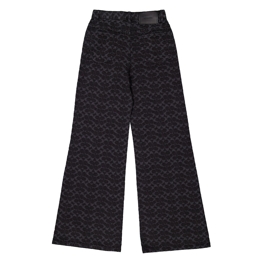 Coach Signature Wide-Leg Denim Jeans - 2