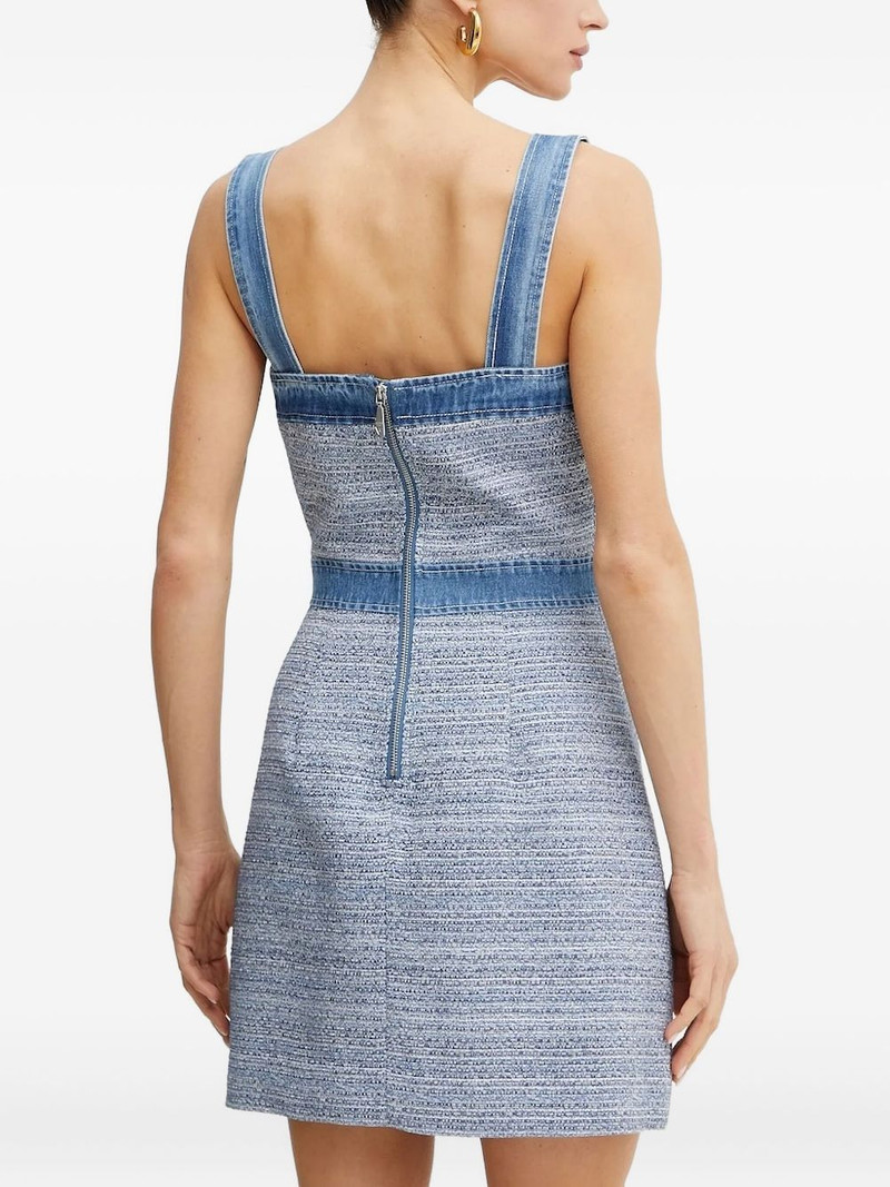 GUESS USA denim-trimmed tweed mini dress outlook