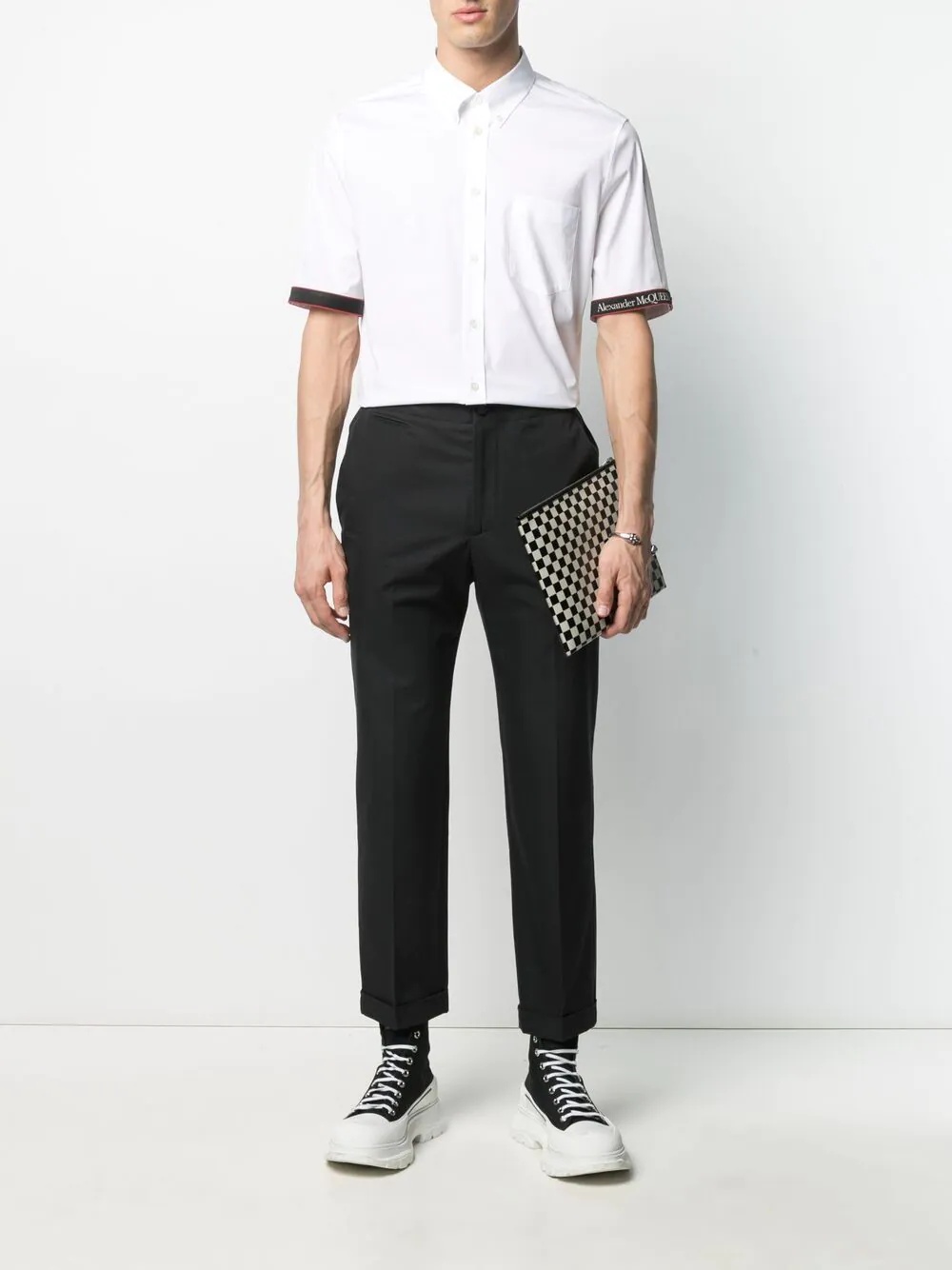 logo-strap tailored trousers - 2