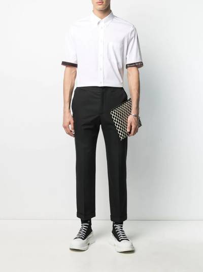 Alexander McQueen logo-strap tailored trousers outlook