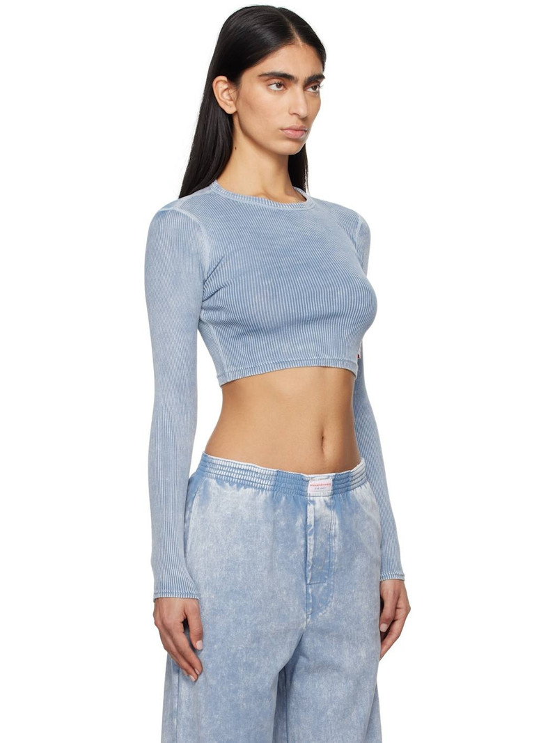 Blue Cropped Long-Sleeve T-shirt 2